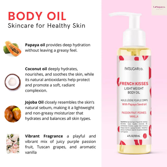 Fatsugar Co - French Kisses Body Oil 4oz