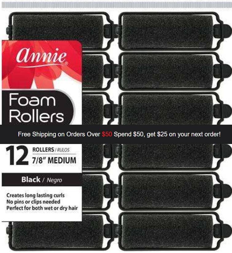 Annie Medium Foam Roller 12Pc Black