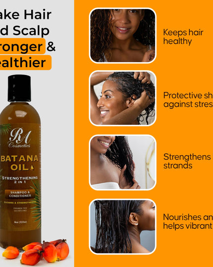 Batana Oil Strengthening 2N1 Shampoo & Conditioner, 8oz