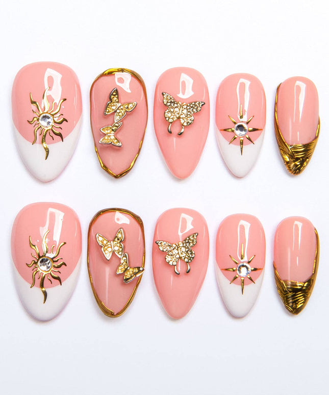 LOVFUL Queen's Gambit Handmade Reusable Full Cover Press on Nails H293