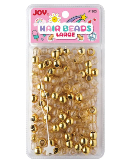 Joy Large Hair Beads 240ct Gold Metallic & Glitter