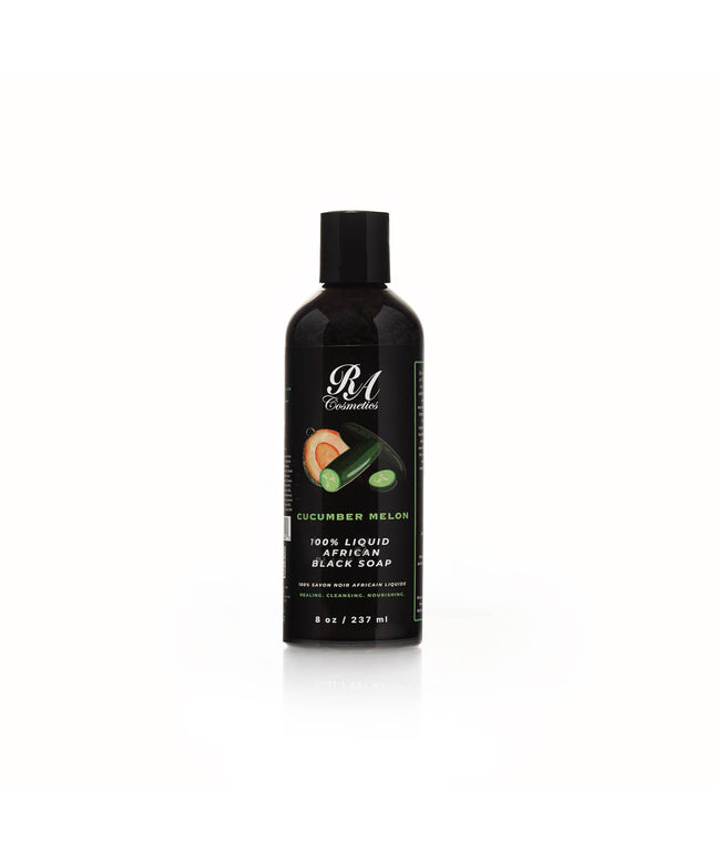 100% Liquid African Black Soap, Cucumber Melon - 8oz