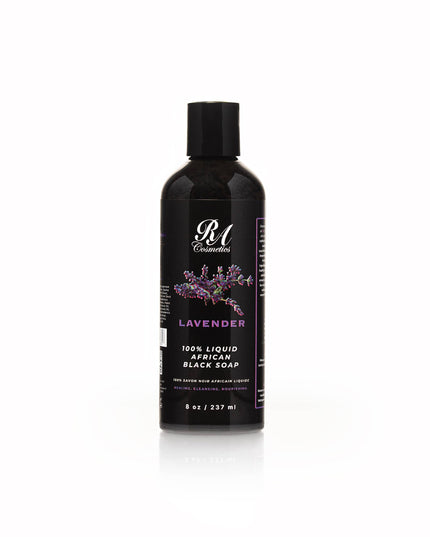 100% Liquid African Black Soap, Lavender - 8oz