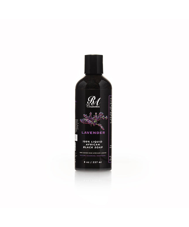 100% Liquid African Black Soap, Lavender - 8oz