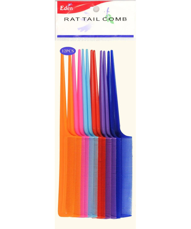 Eden Assort Rat Tail Comb (12Pc)
