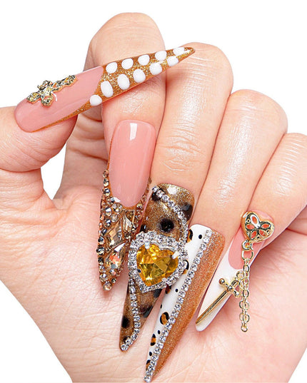 LOVFUL Handmade Reusable Full Cover Press on Nails H259