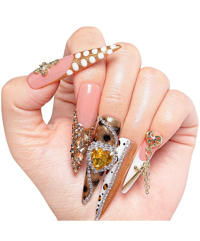 LOVFUL Handmade Reusable Full Cover Press on Nails H259