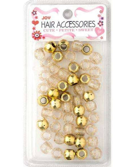 Joy Large Hair Beads 50Ct Gold Metallic & Glitter