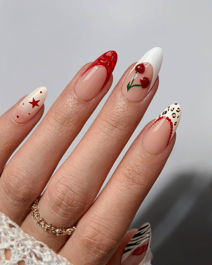 Leopard French Press On Nails | Short Almond Square Brown