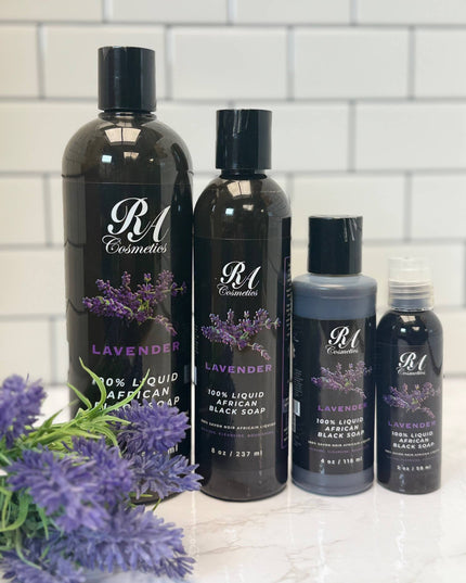 100% Liquid African Black Soap, Lavender - 8oz