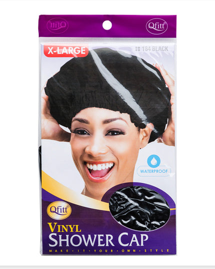Large Vinyl Shower Cap / Black