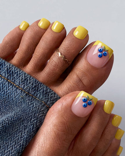 BTArtbox Press on Toenails - White Short Squoval Toe Nails