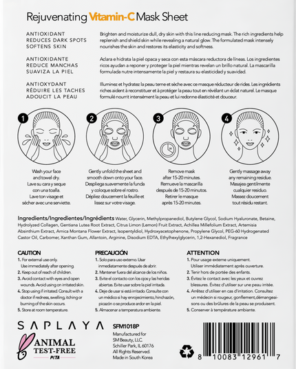 Saplaya - K-Beauty Vitamin-C 10pc Face Mask Pack