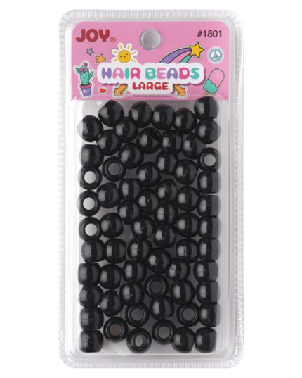 Joy Large Hair Beads 60Ct Black