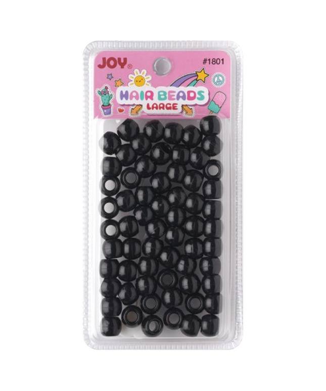 Joy Large Hair Beads 60Ct Black