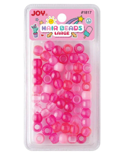 Joy Large Hair Beads 60Ct Pink Clear Asst