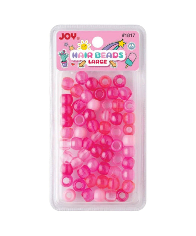 Joy Large Hair Beads 60Ct Pink Clear Asst
