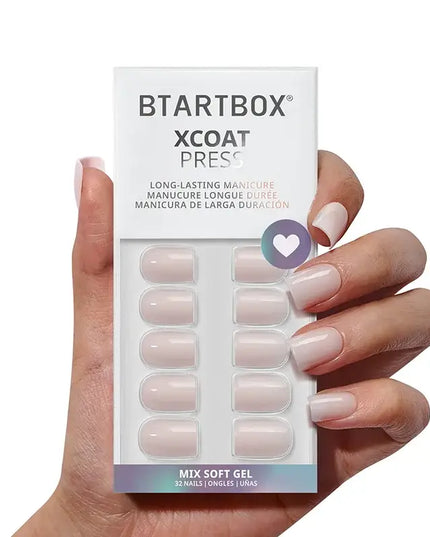 Short Square White Plain Nails - Natural Nude Press On Nails