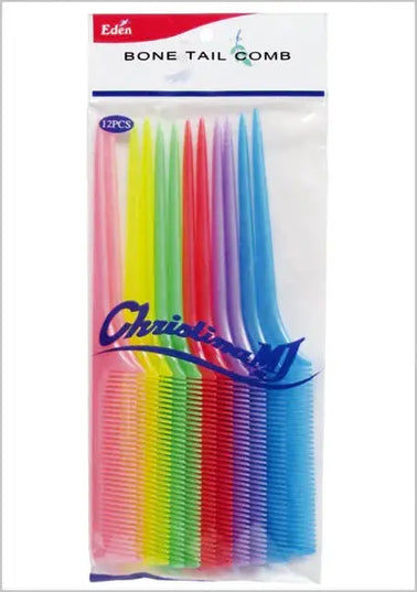 Eden Pastel Assort Bone Tail Comb