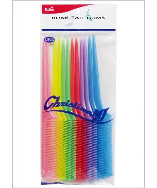 Eden Pastel Assort Bone Tail Comb