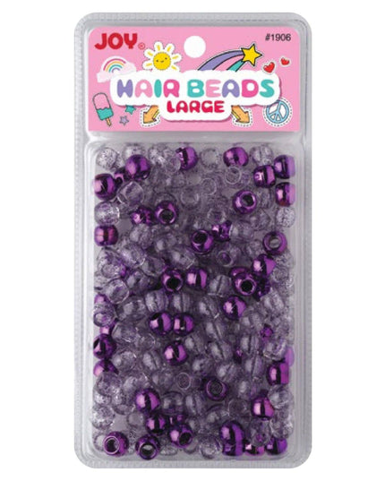 Joy Large Hair Beads 240ct Purple Metallic & Glitter
