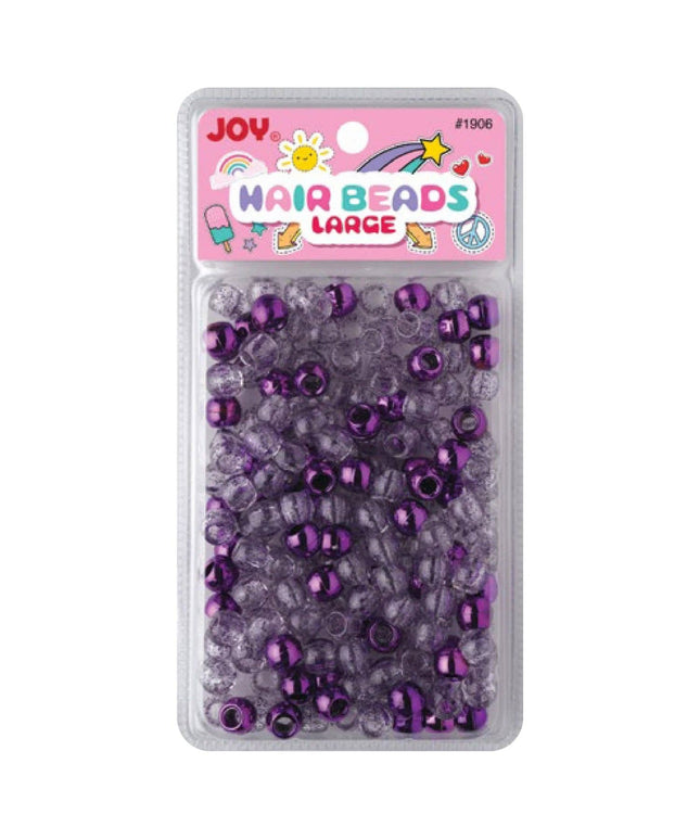 Joy Large Hair Beads 240ct Purple Metallic & Glitter
