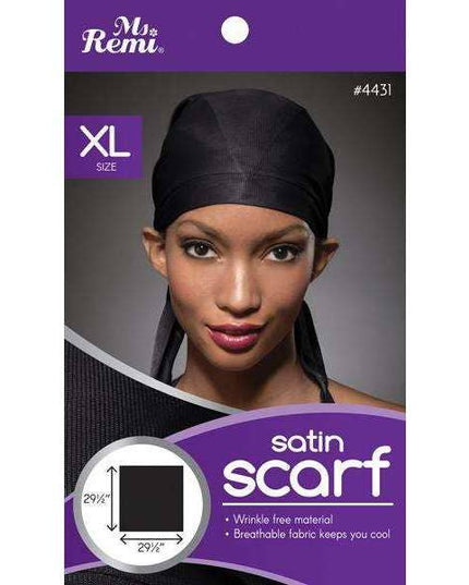 Ms. Remi Satin Scarf XL Black