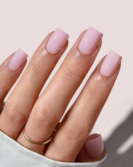 Short Square White Plain Nails - Natural Nude Press On Nails