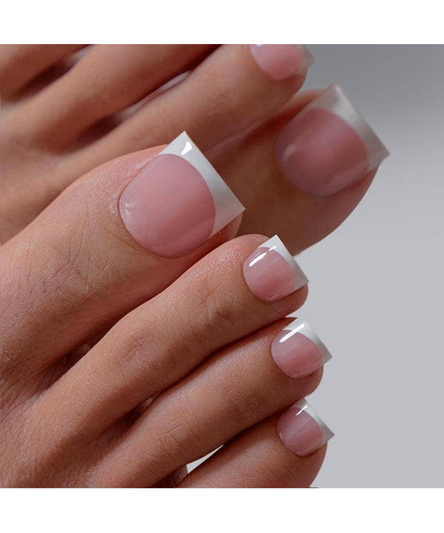Ma'am Press On Toe Nails | Soft Gel Square French Tip