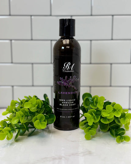 100% Liquid African Black Soap, Lavender - 8oz