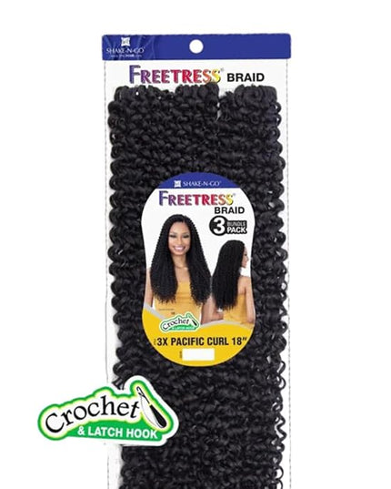 Freetress Braid Crochet & Latch Hook 3X Pacific Curl 18"