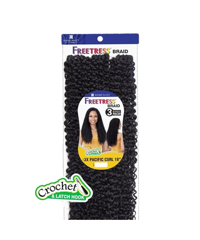 Freetress Braid Crochet & Latch Hook 3X Pacific Curl 18"