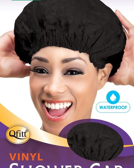 Large Vinyl Shower Cap / Black