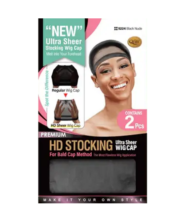 HD Ultra Sheer Stocking Wig Cap / Black Nude
