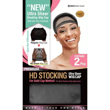 HD Ultra Sheer Stocking Wig Cap / Black Nude