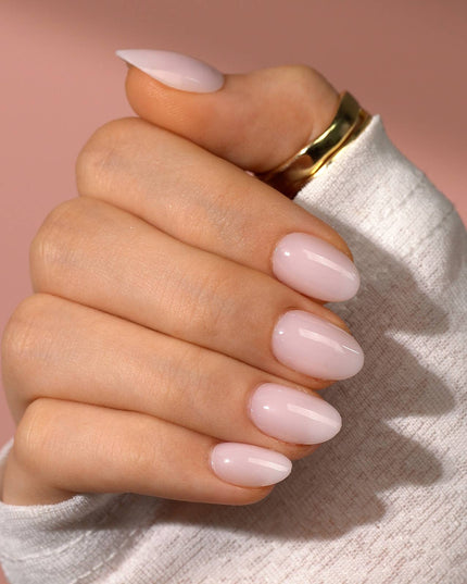 Short Square White Plain Nails - Natural Nude Press On Nails