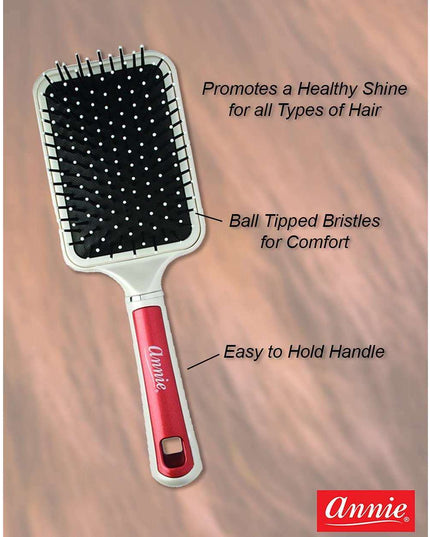 Annie Pearly Deluxe Paddle Brush Red