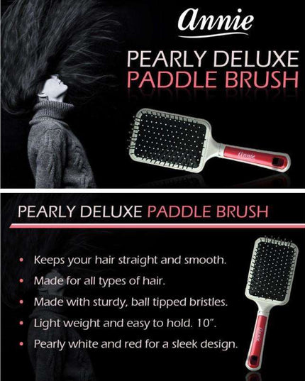 Annie Pearly Deluxe Paddle Brush Red
