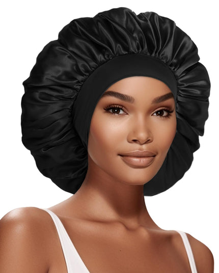 Large Satin Sleep Cap / Black