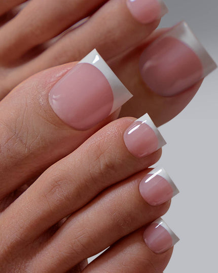 BTArtbox Press on Toenails - White Short Squoval Toe Nails