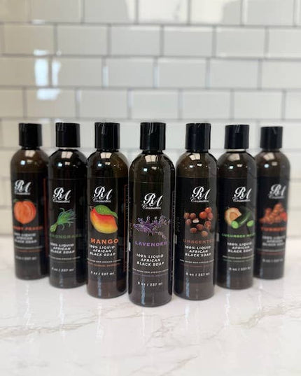 100% Liquid African Black Soap, Turmeric - 8oz