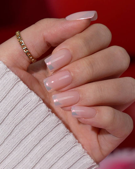 French Tip Press On Nails Bulk- Short Square Elegant Spring
