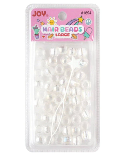 Joy Large Hair Beads 50Ct Clear