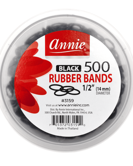 Annie Rubber Bands 500Ct Black