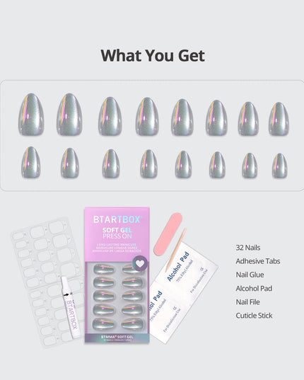 32pcs Short Almond Press On Nails