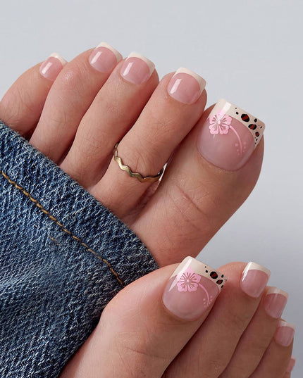 BTArtbox Press on Toenails - White Short Squoval Toe Nails