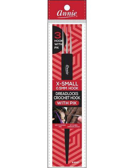 Annie Dreadlocks Crotchet Needle, 3-Hook (0.5mm) with Pik