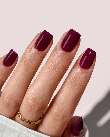 Short Square White Plain Nails - Natural Nude Press On Nails