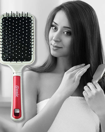 Annie Pearly Deluxe Paddle Brush Red