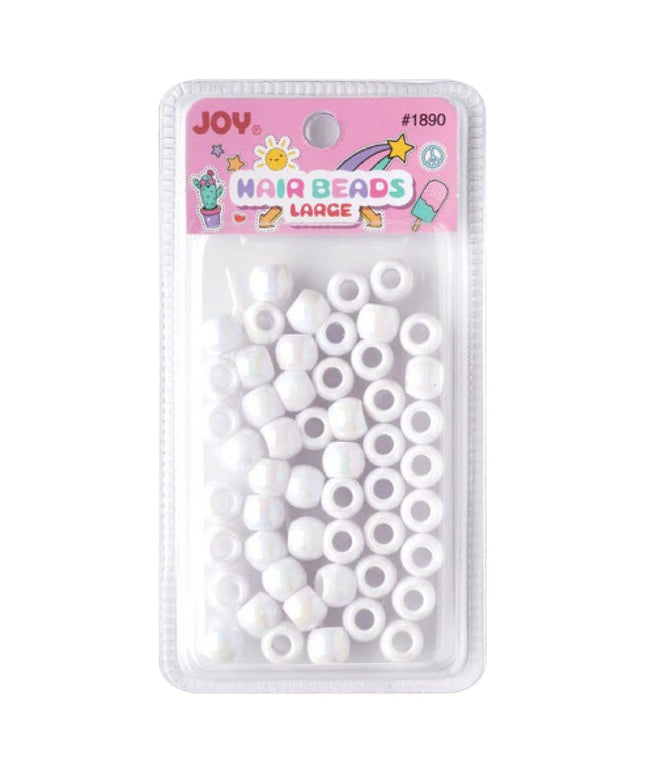 Joy Large Hair Beads 50Ct White